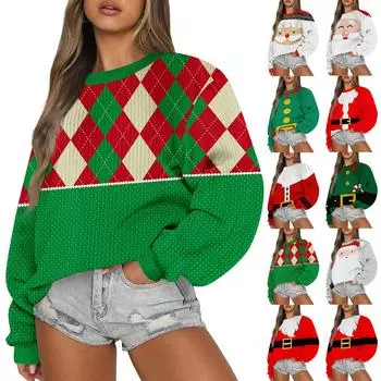 Женский модный повседневный шерстяной трикотажный пуловер с длинным рукавом и круглым вырезом M