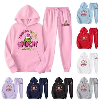 Женский модный повседневный свитер брюки костюм L чёрный