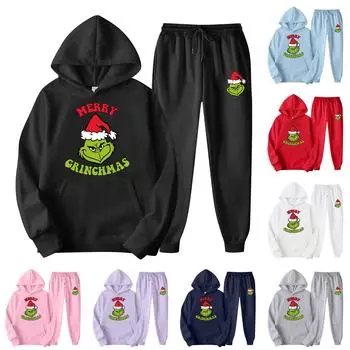 Женский модный повседневный свитер брюки костюм L чёрный