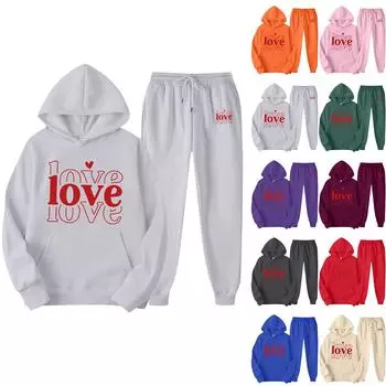 Женский модный повседневный свитер брюки костюм L синий