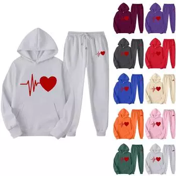 Женский модный повседневный свитер брюки костюм L синий