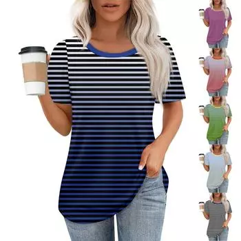 Женский модный повседневный свитер с коротким рукавом и круглым вырезом L чёрный