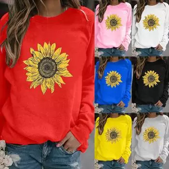 Женский модный повседневный свитер с круглым вырезом и принтом, свободные спортивные топы, пуловер XXL серый