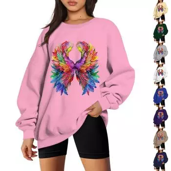 Женский модный повседневный свитер с заниженной линией плеч, длинным рукавом и круглым вырезом L бежевый