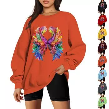 Женский модный повседневный свитер с заниженной линией плеч, длинным рукавом и круглым вырезом L чёрный