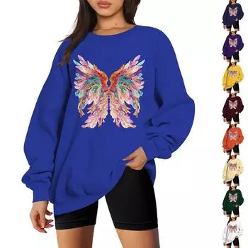 Женский модный повседневный свитер с заниженной линией плеч, длинным рукавом и круглым вырезом L бежевый