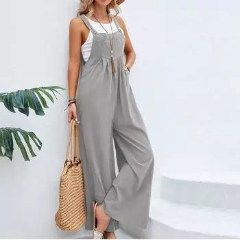 Женский модный повседневный свободный жилет без рукавов с квадратным вырезом, плиссированный, широкий, цельный, с карманом на поясе S синий