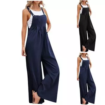 Женский модный повседневный свободный жилет без рукавов с квадратным вырезом, плиссированный, широкий, цельный, с карманом на поясе L чёрный