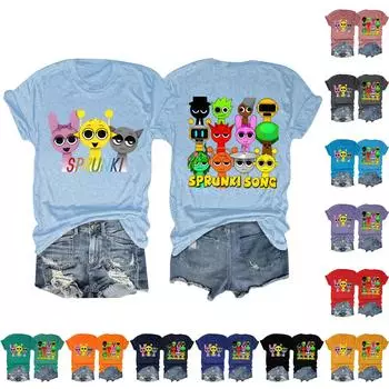 Женский модный повседневный топ с принтом, пуловер с коротким рукавом L чёрный