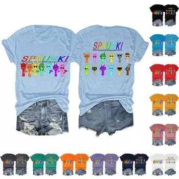 Женский модный повседневный топ с принтом, пуловер с коротким рукавом L чёрный