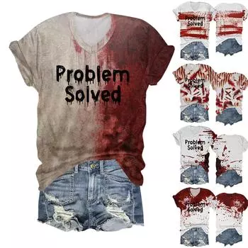 Женский модный повседневный топ с рукавом три четверти, Хэллоуин с буквами, топ с принтом «Призрачное лицо» XL