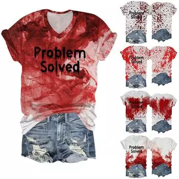 Женский модный повседневный топ с рукавом три четверти, Хэллоуин с буквами, топ с принтом «Призрачное лицо» L