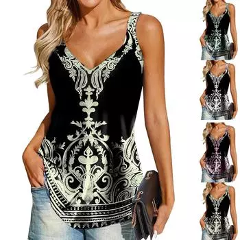 Женский модный повседневный топ с v-образным вырезом в стиле ретро и принтом L золотой