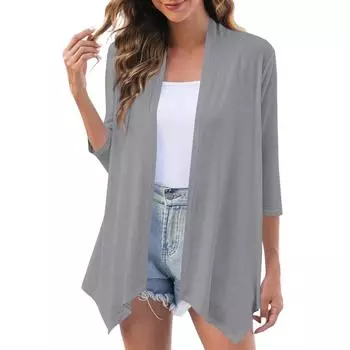 Женский модный повседневный удобный кардиган однотонного цвета XXL