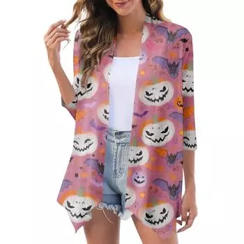 Женский модный повседневный уютный кардиган-жакет на Хэллоуин XXL