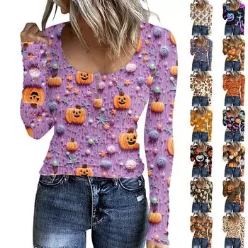 Женский модный повседневный вязаный свитер на пуговицах на Хэллоуин L чёрный