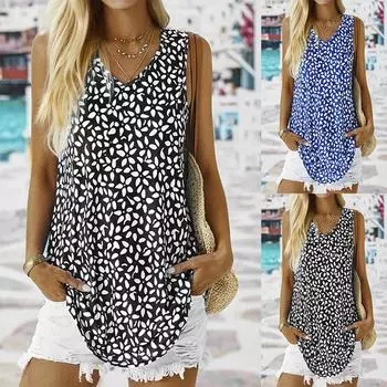 Женский модный повседневный женский топ на подтяжках с небольшим цветочным принтом L чёрный