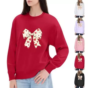 Женский модный принтованный свитер с длинным рукавом и круглым вырезом XXL розовый