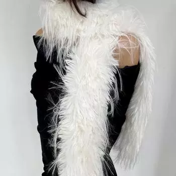 Женский модный простой универсальный пушистый удобный шарф плюшевый длинный полосатый толстый сохраняющий тепло шарф Y2K серый