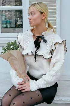 Женский модный пуловер, свитера с длинными рукавами, осенне-зимний повседневный вязаный топ, футболка, один размер SL