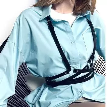 Женский модный ремень из искусственной кожи, регулируемый декор с шипами, ремень, фетиш, одежда, нижнее белье, бондаж Ajustable чёрный