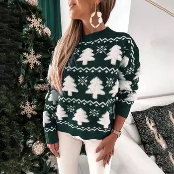 Женский модный рождественский свитер, свитер с длинным рукавом и высоким воротником XL