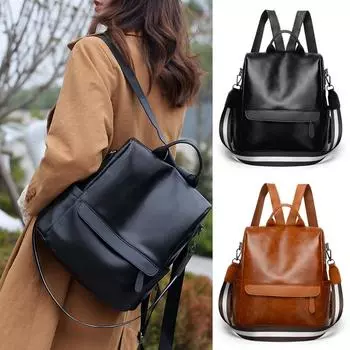 Женский модный рюкзак из искусственной кожи, противоугонный рюкзак, дорожная сумка на плечо, сумка чёрный