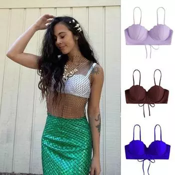 Женский модный сексуальный купальник-бикини со сборками, мягкий топ с эффектом пуш-ап, однотонный купальник с лямкой на шее, на шнуровке сзади, купальный костюм, топ S