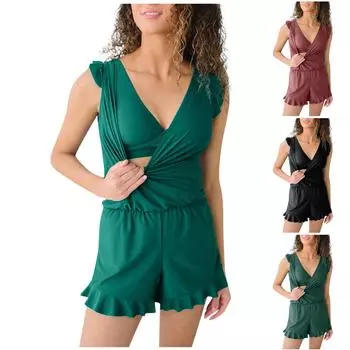 Женский модный сексуальный купальник, сплошной цвет, цельный купальник бикини XXXL красный