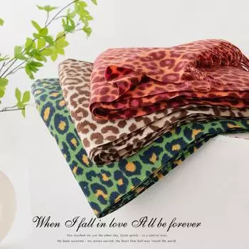 Женский модный шарф, длинная шаль, большие теплые шарфы, кашемировый оттенок, классический леопардовый принт 68*180cm оранжевый