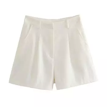 Женский модный стиль Осень Смесовый Слим Жилет Лен White Pants S