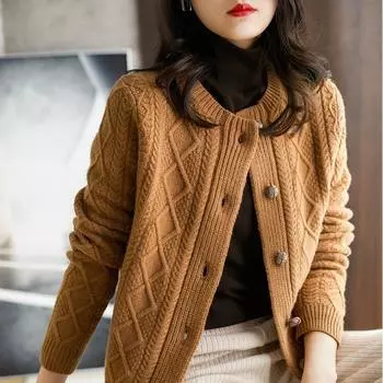 Женский модный свитер, пальто, осень, длинный рукав, однобортный, свободный, вязаный кардиган, женские повседневные короткие топы XXXL белый