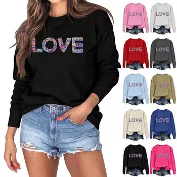 Женский модный свитер с длинным рукавом и круглым вырезом M