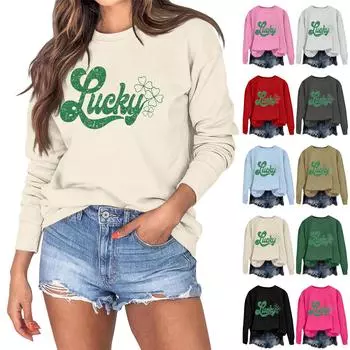 Женский модный свитер с длинным рукавом и круглым вырезом L красный