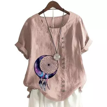 Женский модный топ с круглым вырезом и короткими рукавами с популярным цветочным узором в 11 цветах S белый