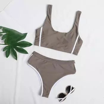 Женский модный U-образный вырез топ + нижнее белье раздельный купальник бикини S