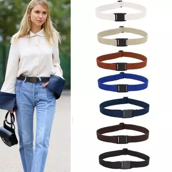 Женский модный винтажный широкий эластичный пояс с эластичной пряжкой One Size чёрный