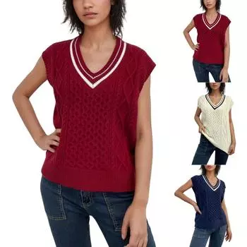 Женский модный жилет без рукавов с цветочным узором и V-образным вырезом S белый