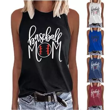 Женский модный жилет с принтом, свободная футболка без рукавов с круглым вырезом, пуловер, топы L чёрный