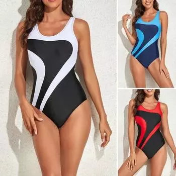 Женский монокини цельный сексуальный спинка эластичный пляжная одежда пуш-ап лето L синий