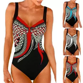 Женский монокини с мягкой подкладкой и принтом, цельный купальник, пляжная одежда, купальный костюм S белый