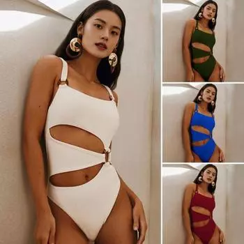 Женский монокини с подкладкой на косточках, однотонный, с квадратным вырезом, слитный купальник для пляжного отдыха S вино красного