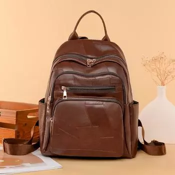 Женский мягкий кожаный рюкзак, большая вместимость, легкая сумка для поездок на работу и обратно белый