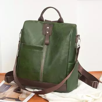 Женский мягкий кожаный рюкзак с защитой от кражи, многофункциональный рюкзак коричневый