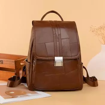 Женский мягкий кожаный рюкзак, школьная сумка, многофункциональный рюкзак белый