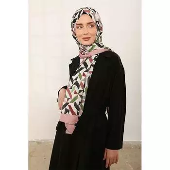 Женский мягкий платок-пудра с геометрическим рисунком