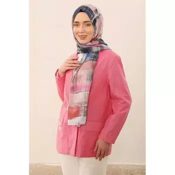 Женский мягкий платок с переходом цвета синий/пудровый