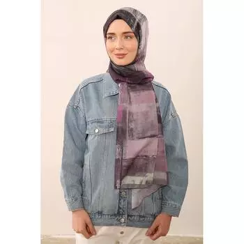 Женский мягкий платок с переходом цвета сливовый