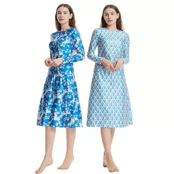 Женский мусульманский купальный костюм с кепкой и принтом, купальник, пляжная одежда, женский купальник, костюм из 3 предметов, водонепроницаемая одежда для плавания с длинными рукавами S синий