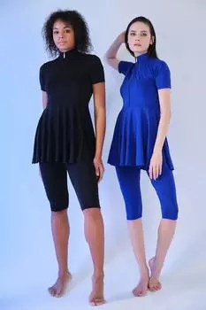 Женский Мусульманский Скромный Исламский Половина Крышки Буркини Пляжный Купальный Костюм Купальники Хиджаб Пляжная Одежда Купальник Один